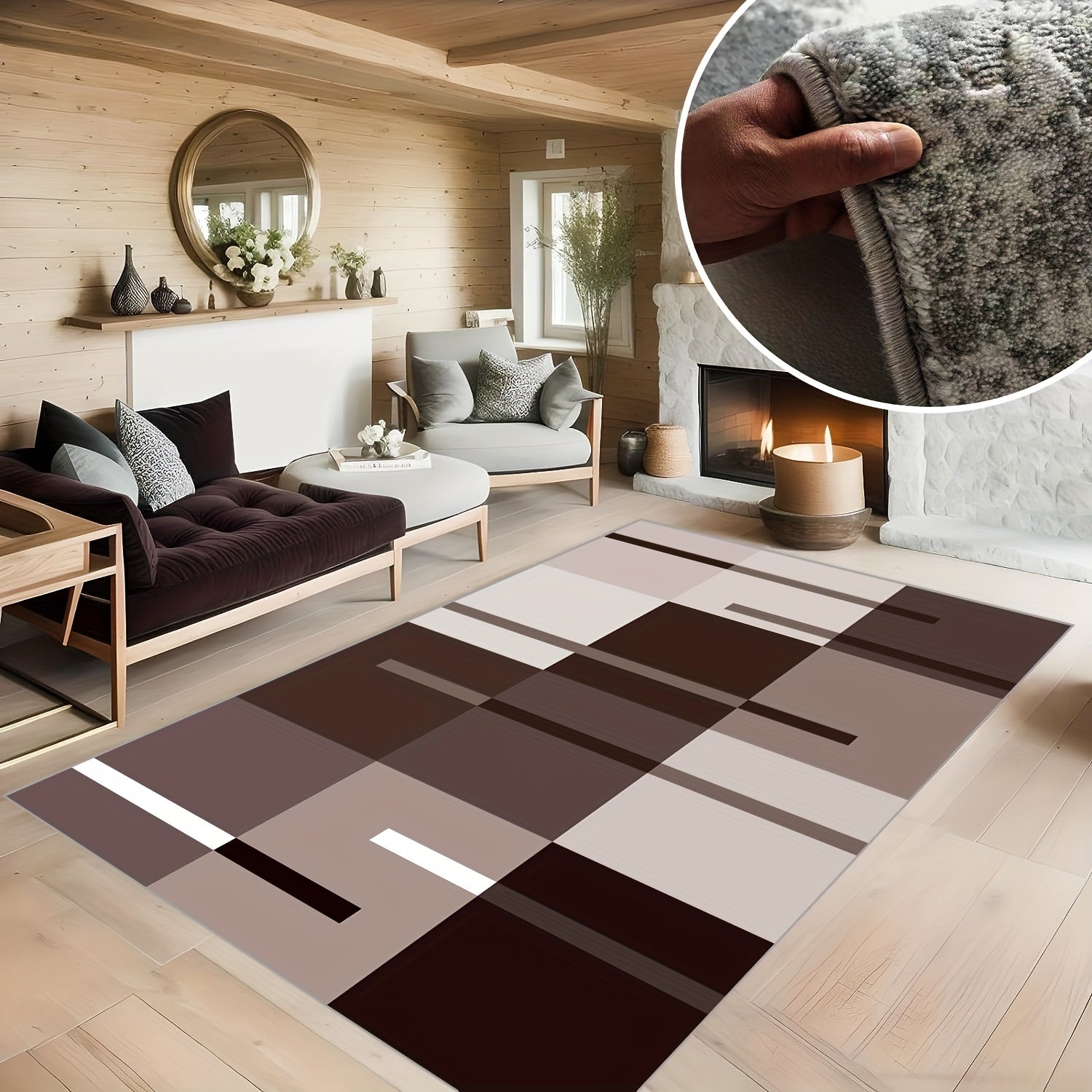 Nordic Geometric Carpet for Living Room Bedroom Dining Office Area