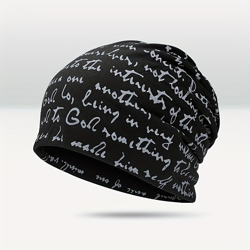Retro Letter Brimless Pullover Hat For Men Women