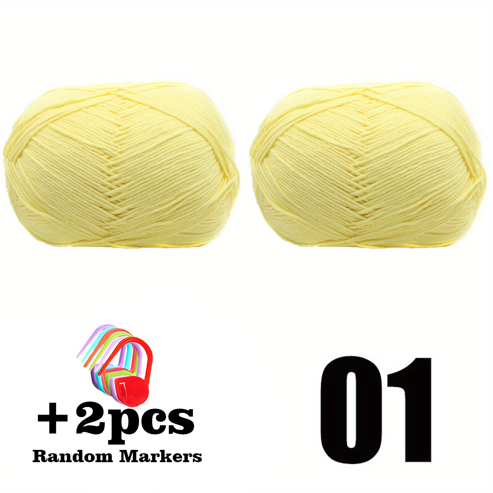 2pcsX50g 100 Cotton Yarn With 2pcs Purple Markers Crochet Yarn