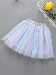 Girls Sequin Rainbow Tulle Tutu Princess Skirt For Birthday Party Ballet