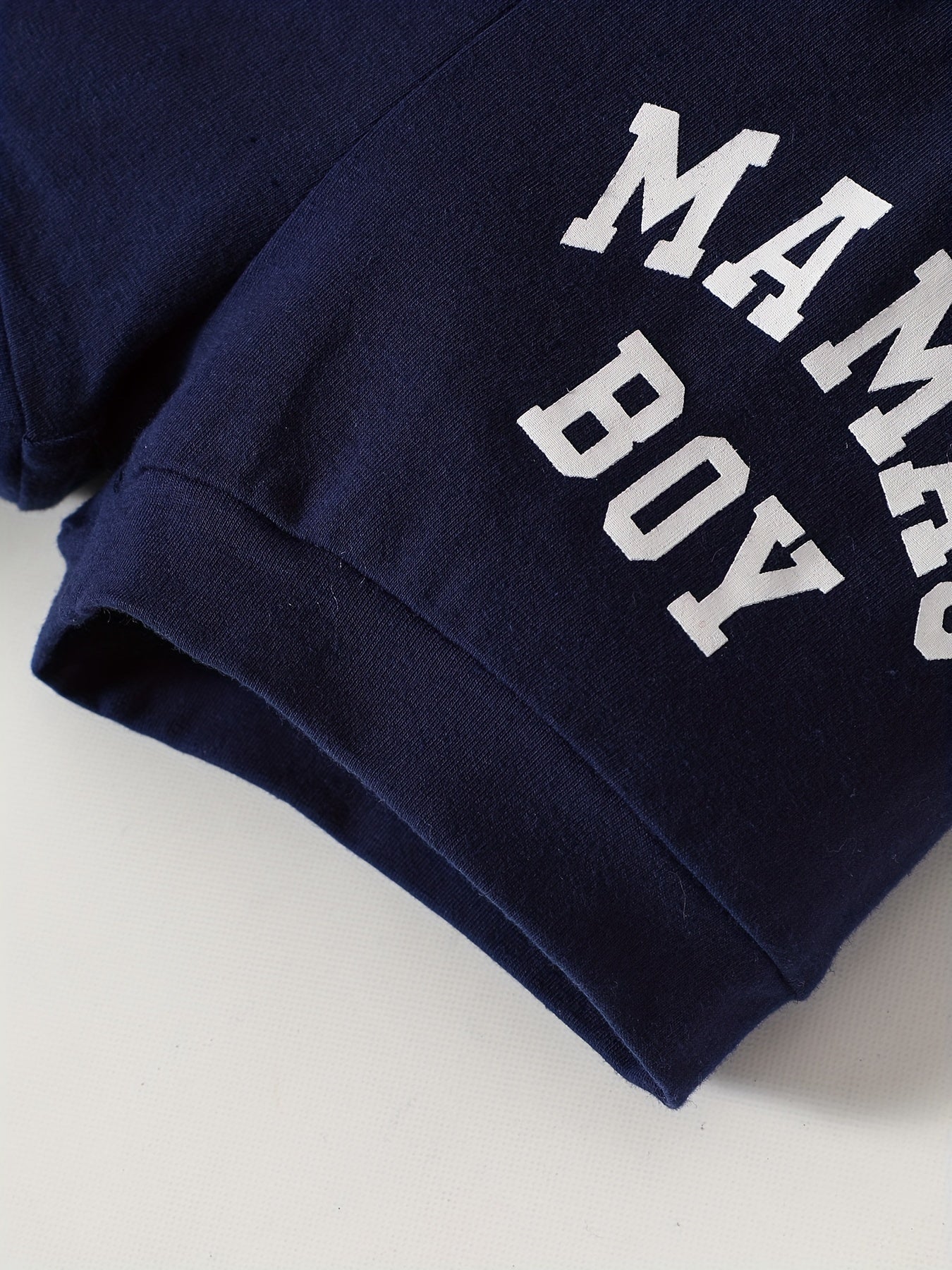 2pcs Baby Boys Mama's Boy Hooded Onesie & Shorts Set