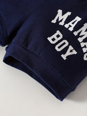2pcs Baby Boys Mama's Boy Hooded Onesie & Shorts Set