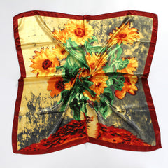Print Silk Satin Scarf Female Shawls Head Scarf For Ladies