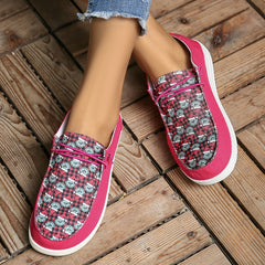 Funny Christmas Print Canvas Slip-On Shoes