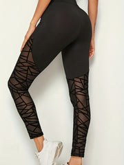 High Waist Mesh Leggings Skinny Leggings Women's Clothing