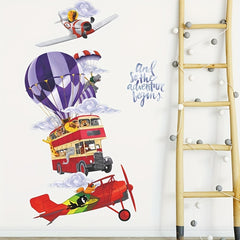 Colorful Hot Air Balloon Cloud Stickers For Children's Bedroom