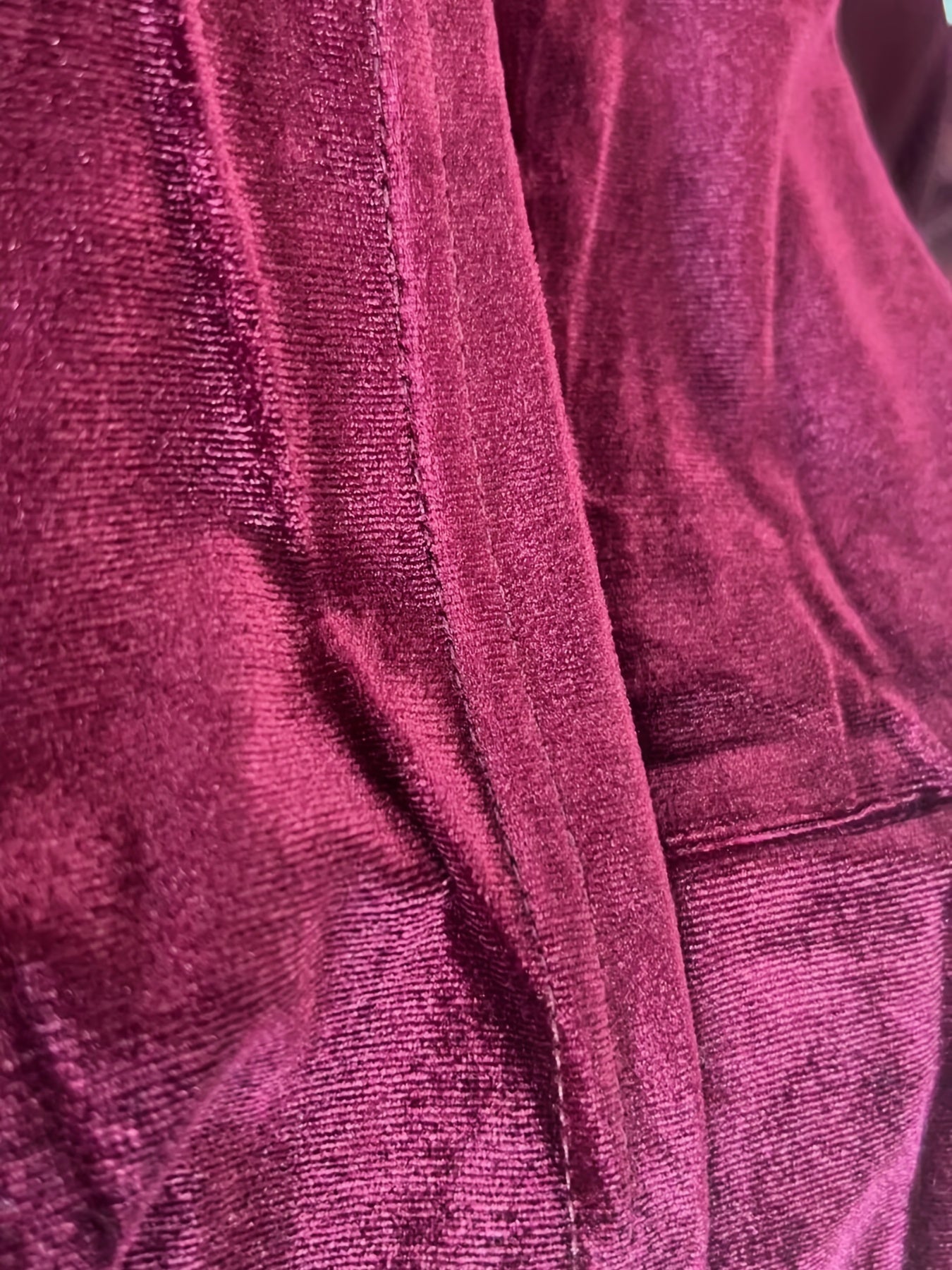 Solid Velvet Sleepwear Robe Long Sleeve