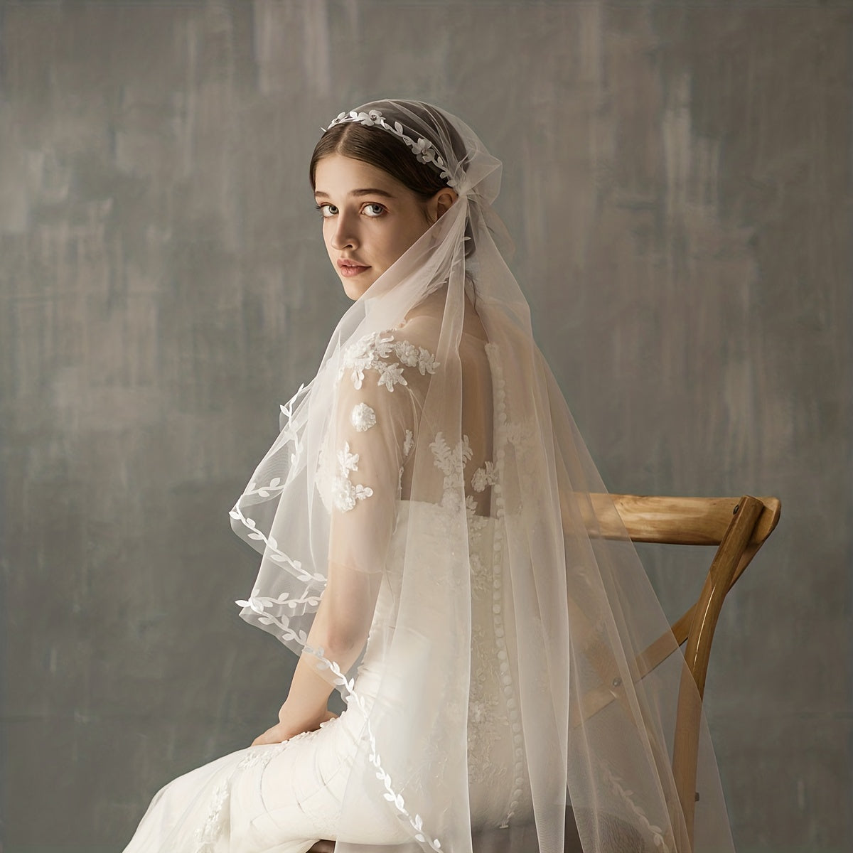 Retro Lace Bridal Veil Wedding Dress Headwear