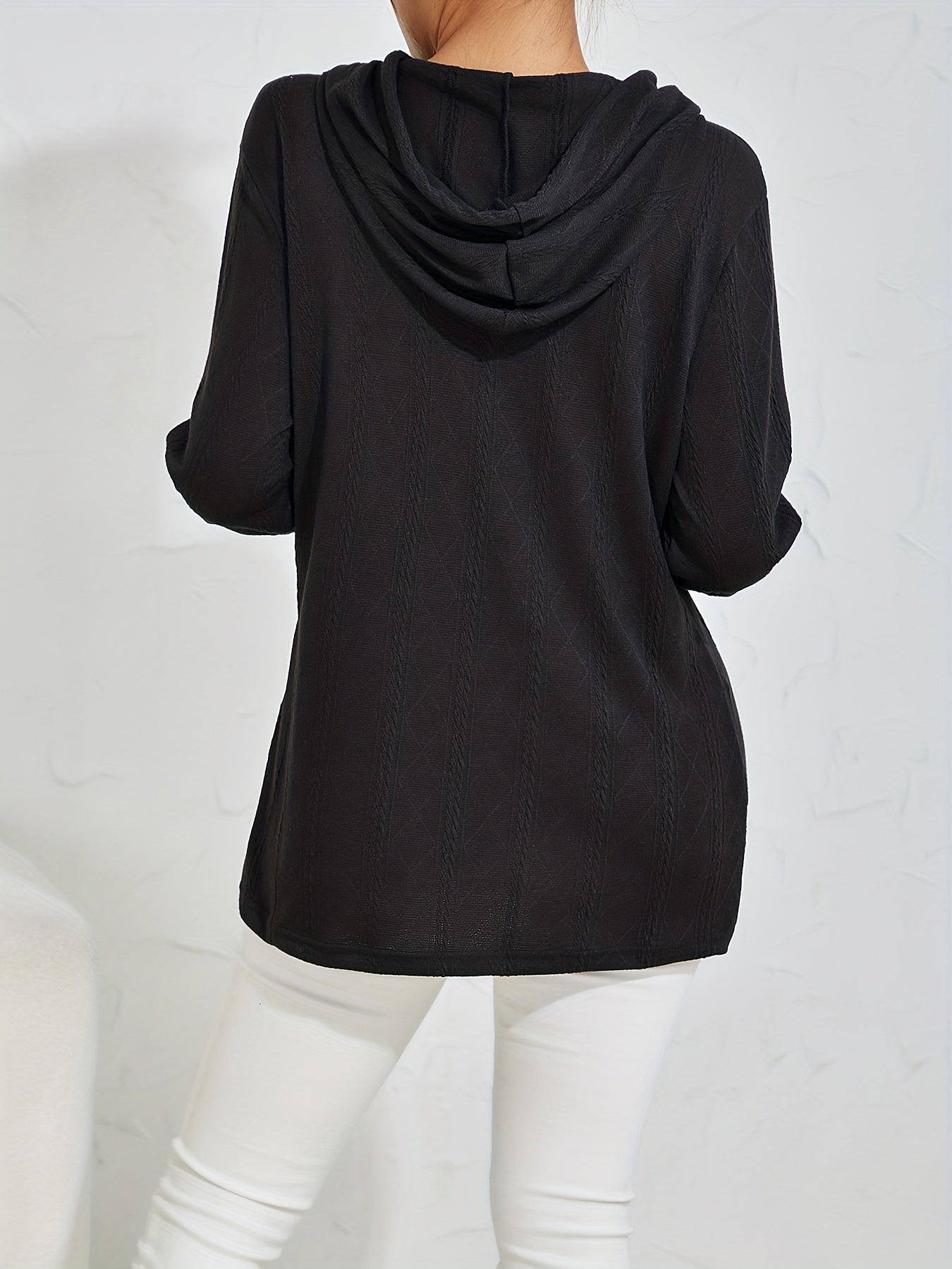 Solid Drawstring Long Sleeve Hoodie Casual Comfy Stylish Loose Sweatshirt