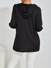 Solid Drawstring Long Sleeve Hoodie Casual Comfy Stylish Loose Sweatshirt