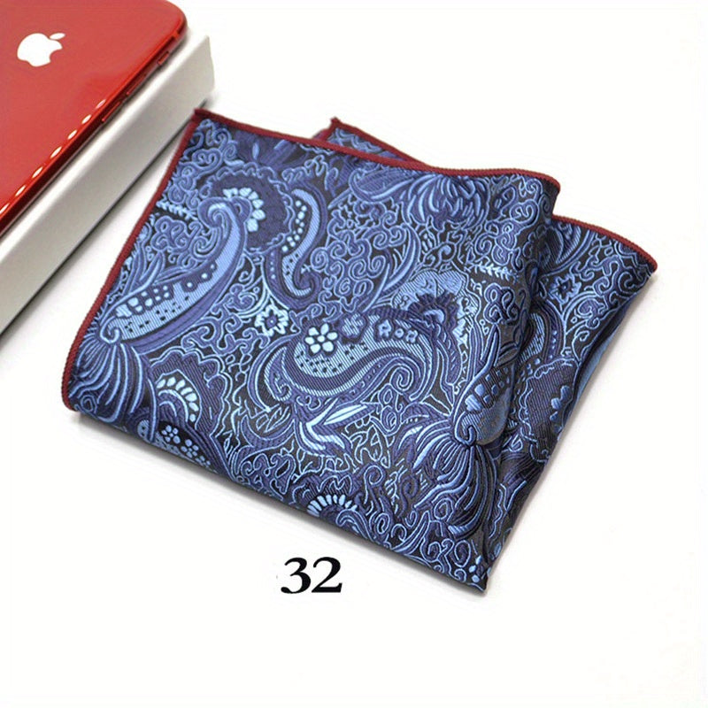 Men's Suit Handkerchief Paisley Cashew Pattern Jacquard Scarf Towel