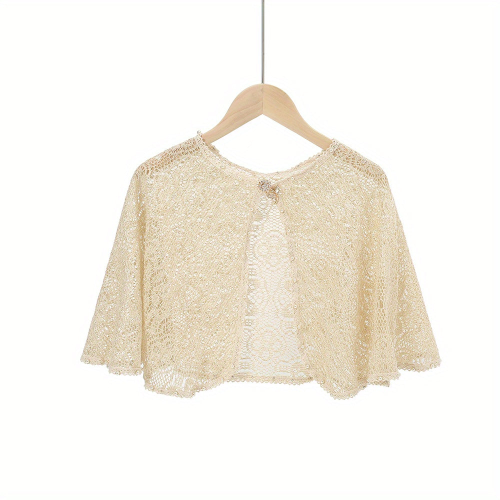 Flower Embroidery Hollow Shawl Thin Cape Dress Shawl Women Top