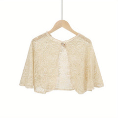 Flower Embroidery Hollow Shawl Thin Cape Dress Shawl Women Top