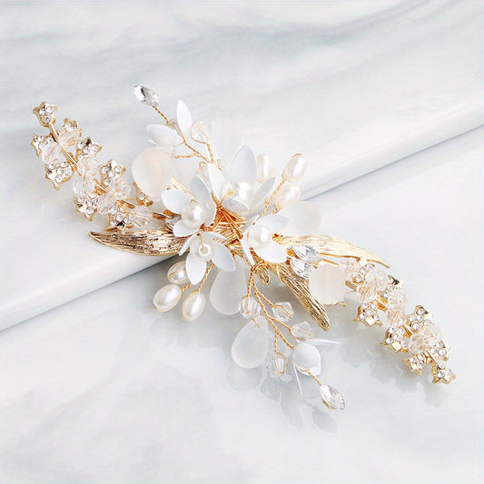 Faux Pearl Hair Clips Crystal Beaded Hair Accessories