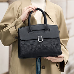 Crocodile Pattern Satchel Handbag Adjustable Strap Retro Style