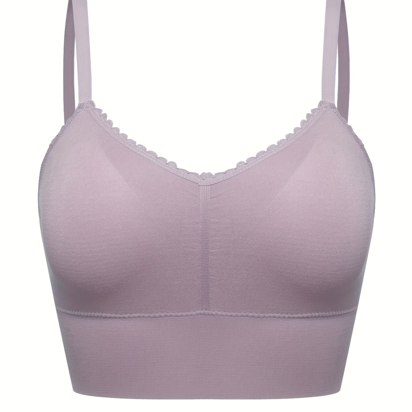 Ruched Scallop Trim Seamless Bralette