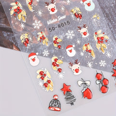 Christmas Nail Art Stickers Snowflakes Elk Santa