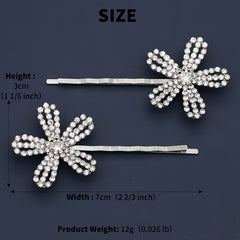 Silvery Flower Hair Pins Set Of Hair Pins Flowers