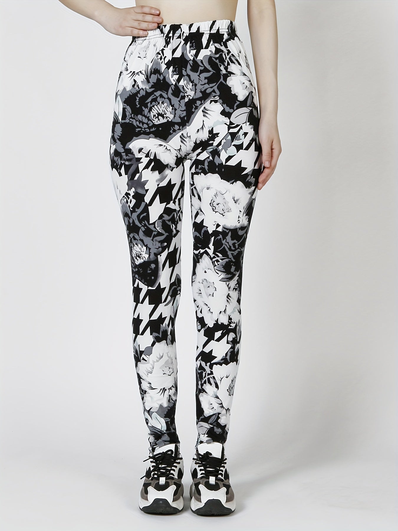 Leopard Print Skinny Leggings Stretchy Casual Leggings Women's Clothing