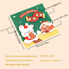 4pcs Christmas Sticky Notes Variety Pack Cute Student Sticky Notes Paper