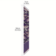 Bird Leaf Print Vintage Satin Twilly Scarf Neckerchief French Style Hair Ribbon