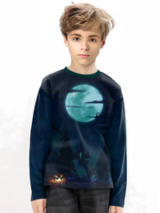 3D Pumpkin Moon Long Sleeve T-shirt Kids Street Wear