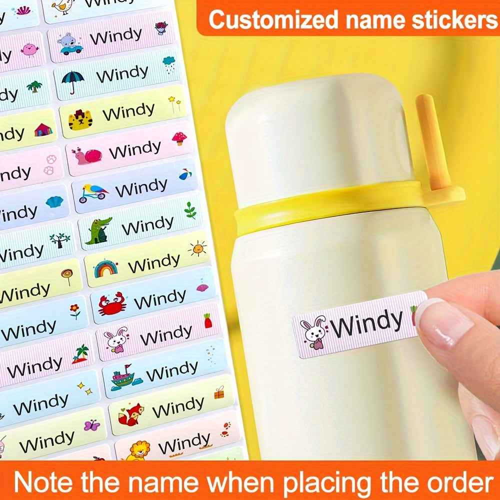 Cartoon Name Stickers - Waterproof & Stain Resistant - 40-180pcs