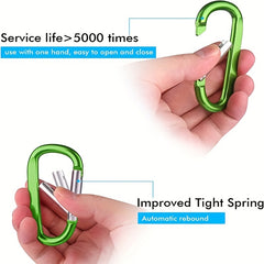 DORESS 4PCS Carabiner Clips Aluminum D Ring Shape with Keyring Hook