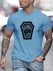 Men's Letter Print T shirt Casual Tee Spring Summer Outdoor