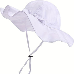 Girls Bow Wide Brim Bucket Hat for Summer