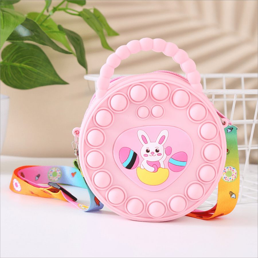 Girls Silicone Rabbit Messenger Bag Coin Purse Anti Anxiety Toys