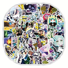 50Pcs Cyberpunk Style Graffiti Stickers for Motorcycles Laptops Desktops
