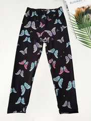 Colorful Butterfly Print Leggings Girls Casual Leggings All Season Gift