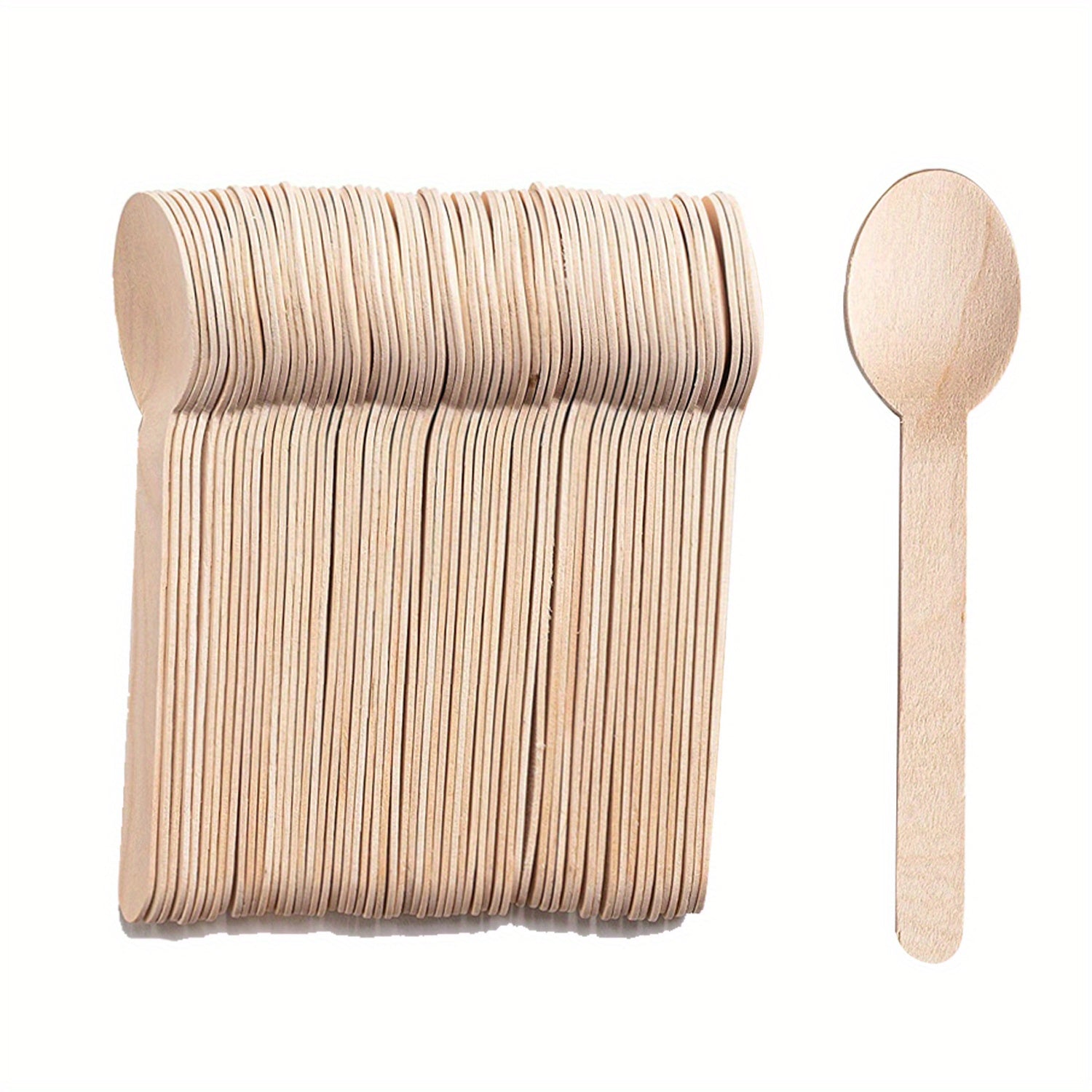 100pcs Wooden Tableware Set Disposable Fork Spoon Western Steak Cutlery