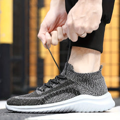 Men's Weave Knit Lace Up Casual Shoes Breathable Lightweight Sneaker