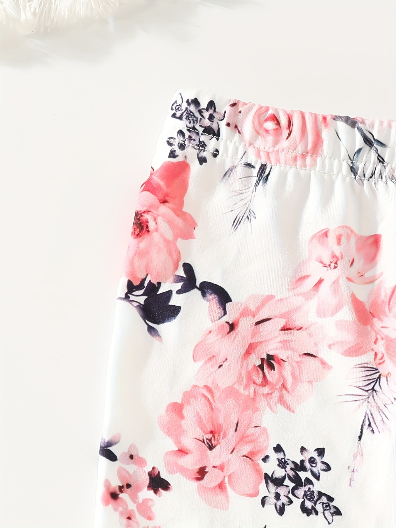 3pcs Toddler Girls Boho Floral Print Ankle Pants Set