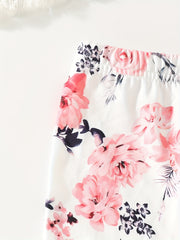 3pcs Toddler Girls Boho Floral Print Ankle Pants Set