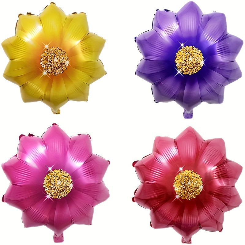 4 Pcs Flower Balloons for Kids' Birthdays, Weddings, and Holidays
