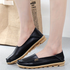 Women's Casual Solid Color Flat Loafers Soft Sole Non Slip Shoes