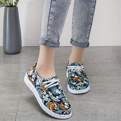 Lightweight Planet Print Skate Shoes Outdoor Sneakers