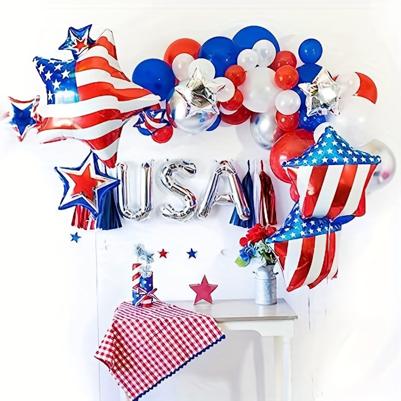 140pcs Red & Blue Baseball Party Balloons Garland Kit