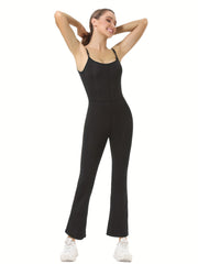 Spaghetti Straps Sports Jumpsuit Women's Activewear