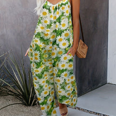 Floral Wide Leg Jumpsuit Backless Cami for Spring & Summer
