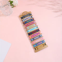 12pcs Bohemian Tassel Decor String Bracelet For Women
