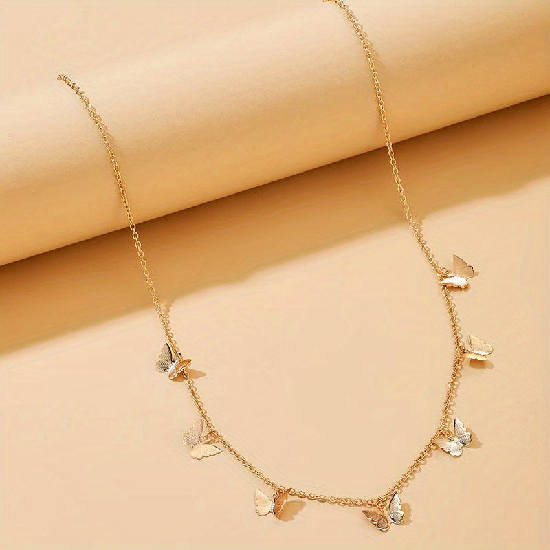 Butterfly Pendant Waist Chain Golden Silvery Metal Belly Chain
