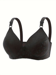 Floral Appliques Lace Push Up Stretch Bra