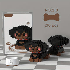 Cute Puppy Building Blocks Set - Wooden Desk Ornament for Birthday & Holiday
