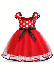 Baby Girl's Polka Dot Mesh Puffy Princess Dress