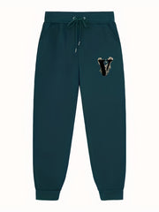 Men's V Print Joggers With Pockets Stretch Waist Casual Pants