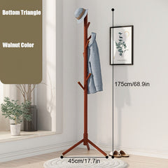 Solid Wood Floor Clothes Stand Rack Triangle & Cross Sanded Smooth Surface